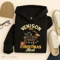 Venison Meat Chart The Christmas Meat Deer Hunter Hunting Hoodie thumb 4