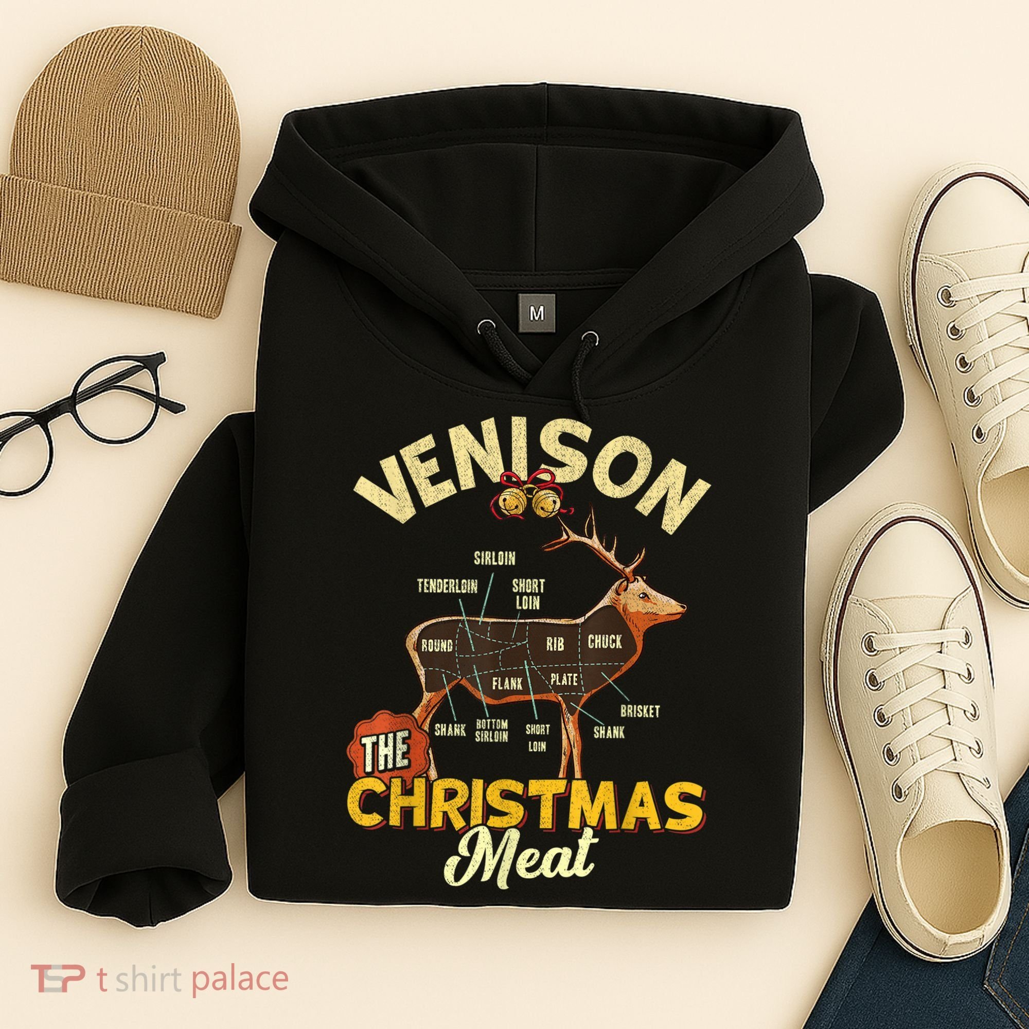 Venison Meat Chart The Christmas Meat Deer Hunter Hunting Hoodie