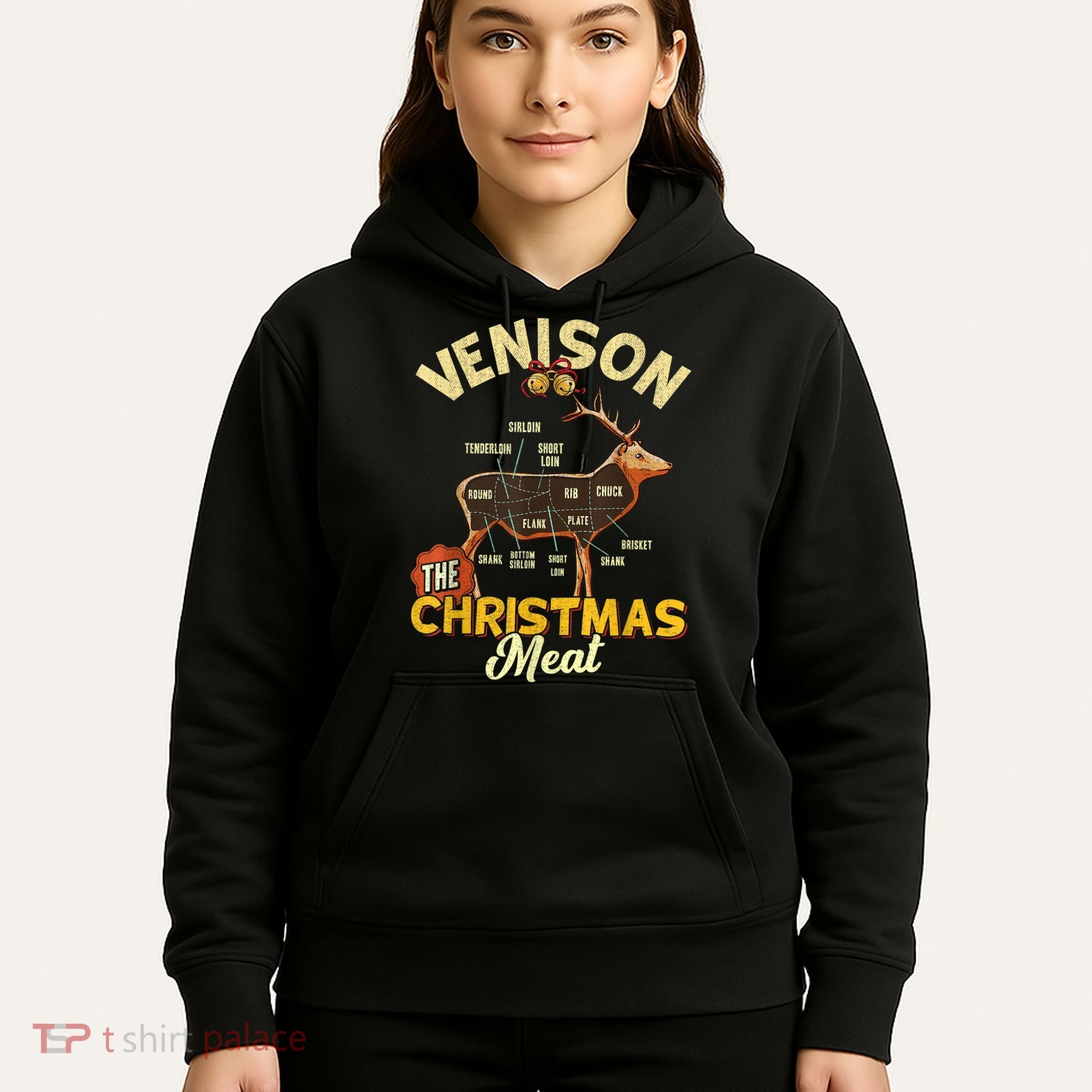 Venison Meat Chart The Christmas Meat Deer Hunter Hunting Hoodie