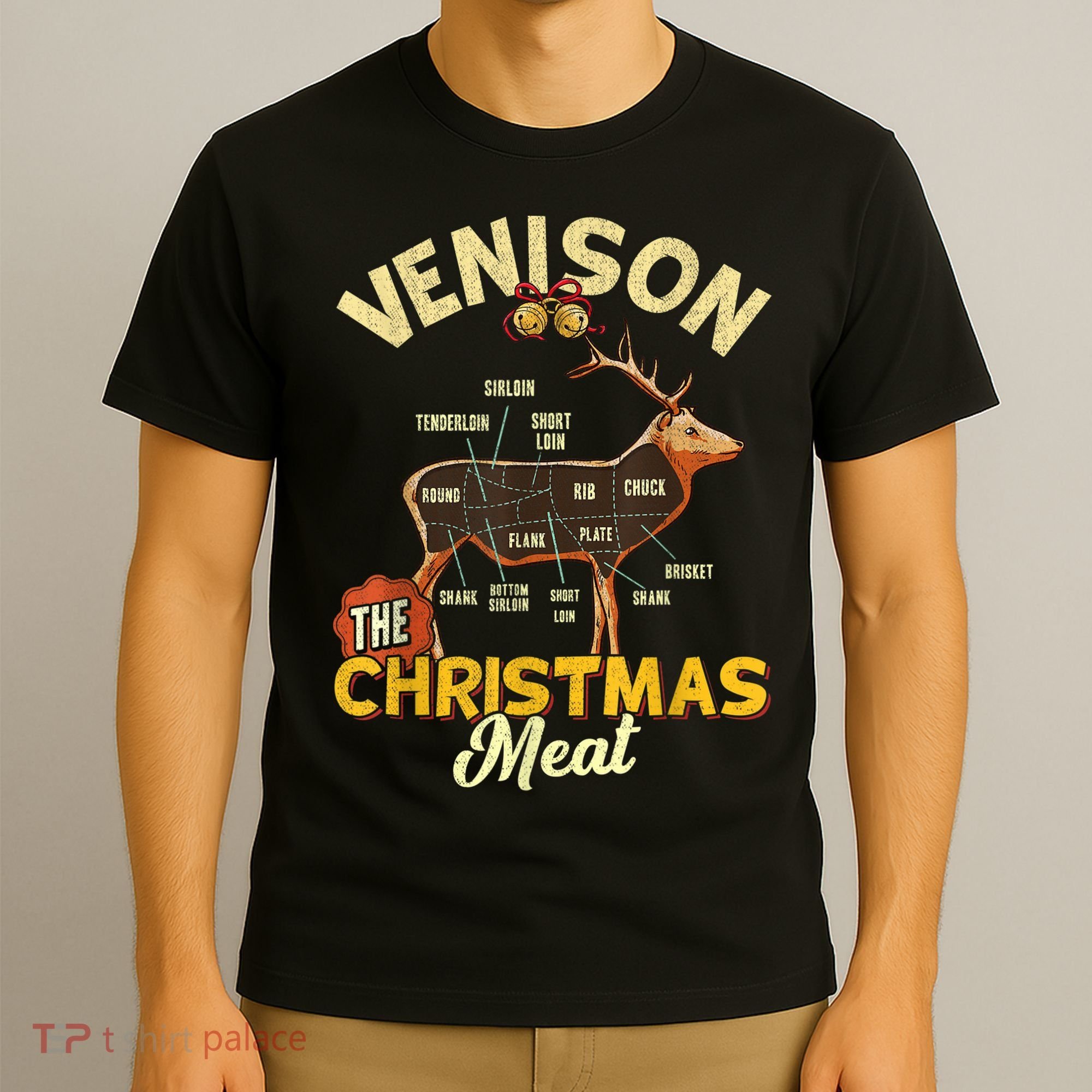 Venison Meat Chart The Christmas Meat Deer Hunter Hunting T-Shirt