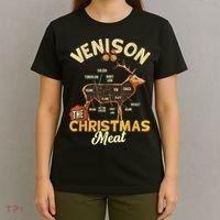 Venison Meat Chart The Christmas Meat Deer Hunter Hunting T-Shirt thumb 4
