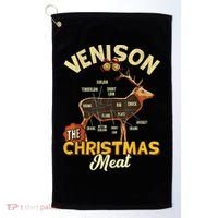 Venison Meat Chart The Christmas Meat Deer Hunter Hunting Golf Towel thumb 0