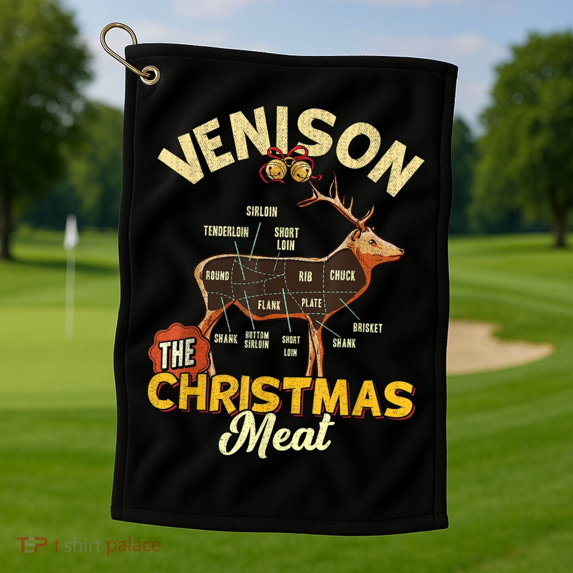 Venison Meat Chart The Christmas Meat Deer Hunter Hunting Golf Towel