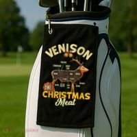 Venison Meat Chart The Christmas Meat Deer Hunter Hunting Golf Towel thumb 2