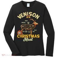Venison Meat Chart The Christmas Meat Deer Hunter Hunting Women's Long Sleeve Shirt thumb 0