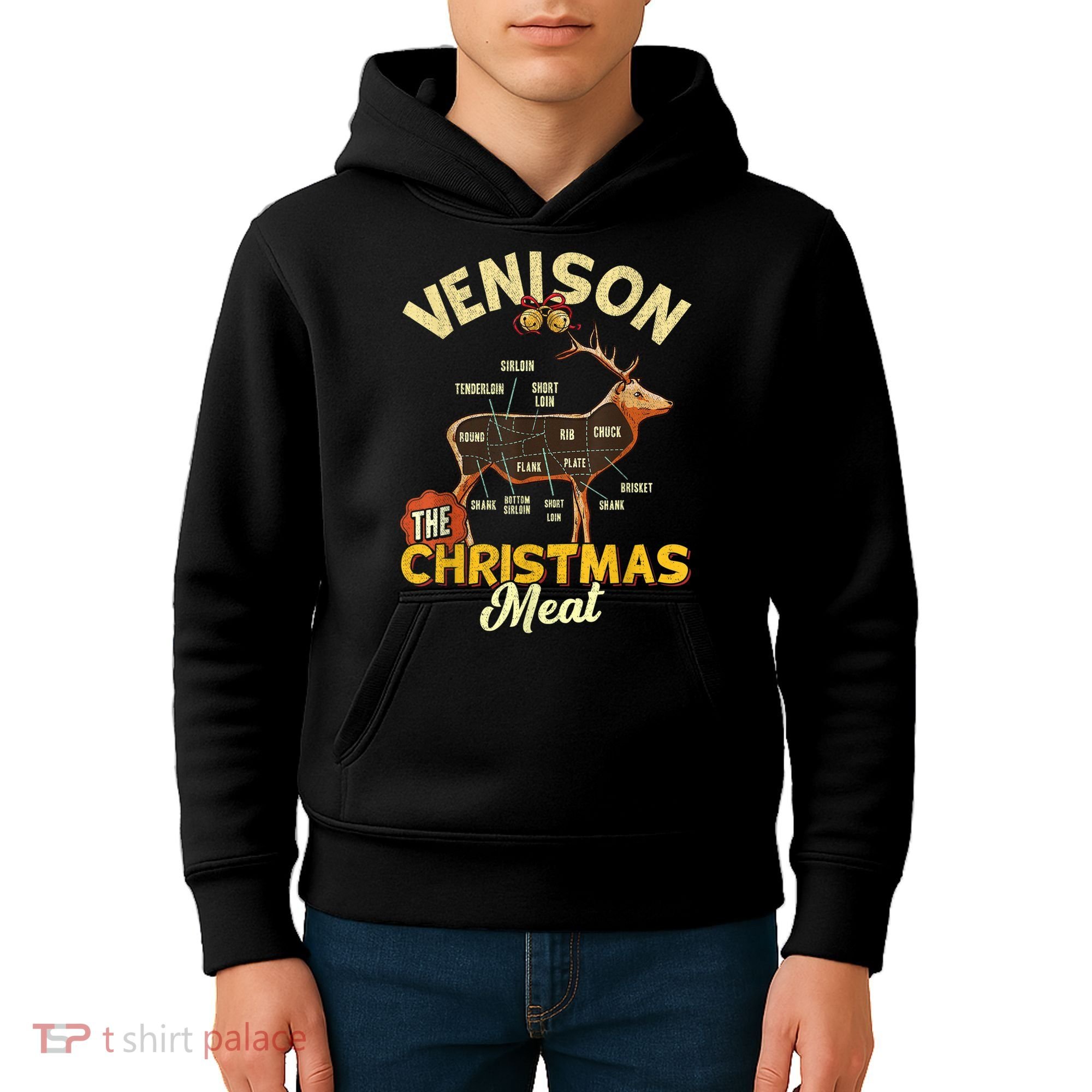 Venison Meat Chart The Christmas Meat Deer Hunter Hunting Kids Hoodie