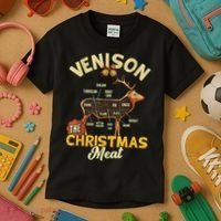 Venison Meat Chart The Christmas Meat Deer Hunter Hunting Kids T-Shirt thumb 3