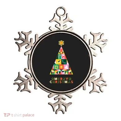 Vintage Merry Christmas Pattern Tree Ornament