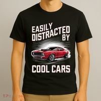 Vintage Muscle Car Easily Distracted By Cool Cars T-Shirt thumb 3