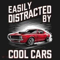 Vintage Muscle Car Easily Distracted By Cool Cars T-Shirt thumb 7