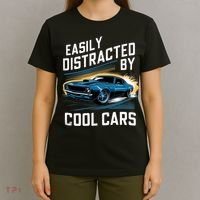 Vintage Muscle Car Easily Distracted By Cool Cars T-Shirt thumb 4
