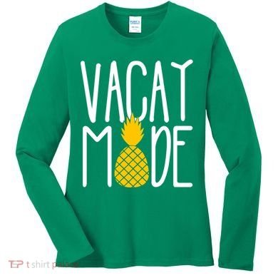 Vacay Mode Cute Pineapple Women's Long Sleeve Shirt