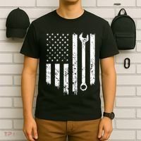 Vintage Mechanic Distressed American Flag T-Shirt thumb 6