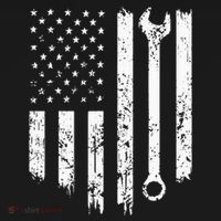 Vintage Mechanic Distressed American Flag T-Shirt thumb 7