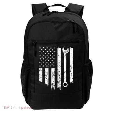 Vintage Mechanic Distressed American Flag Backpack