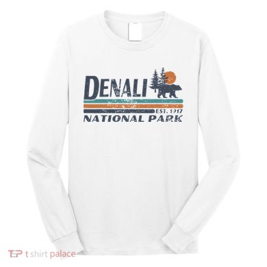 Vintage Mt. Denali National Park Alaska Mountain Long Sleeve Shirt