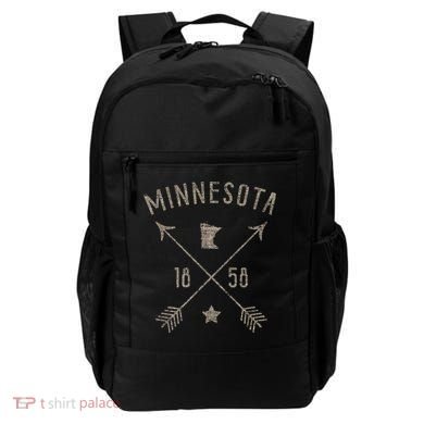 Vintage Minnesota Distressed Home State Map Boho Arrows Backpack