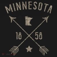 Vintage Minnesota Distressed Home State Map Boho Arrows Button thumb 1