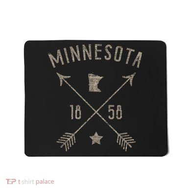 Vintage Minnesota Distressed Home State Map Boho Arrows Mousepad