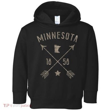 Vintage Minnesota Distressed Home State Map Boho Arrows Toddler Hoodie