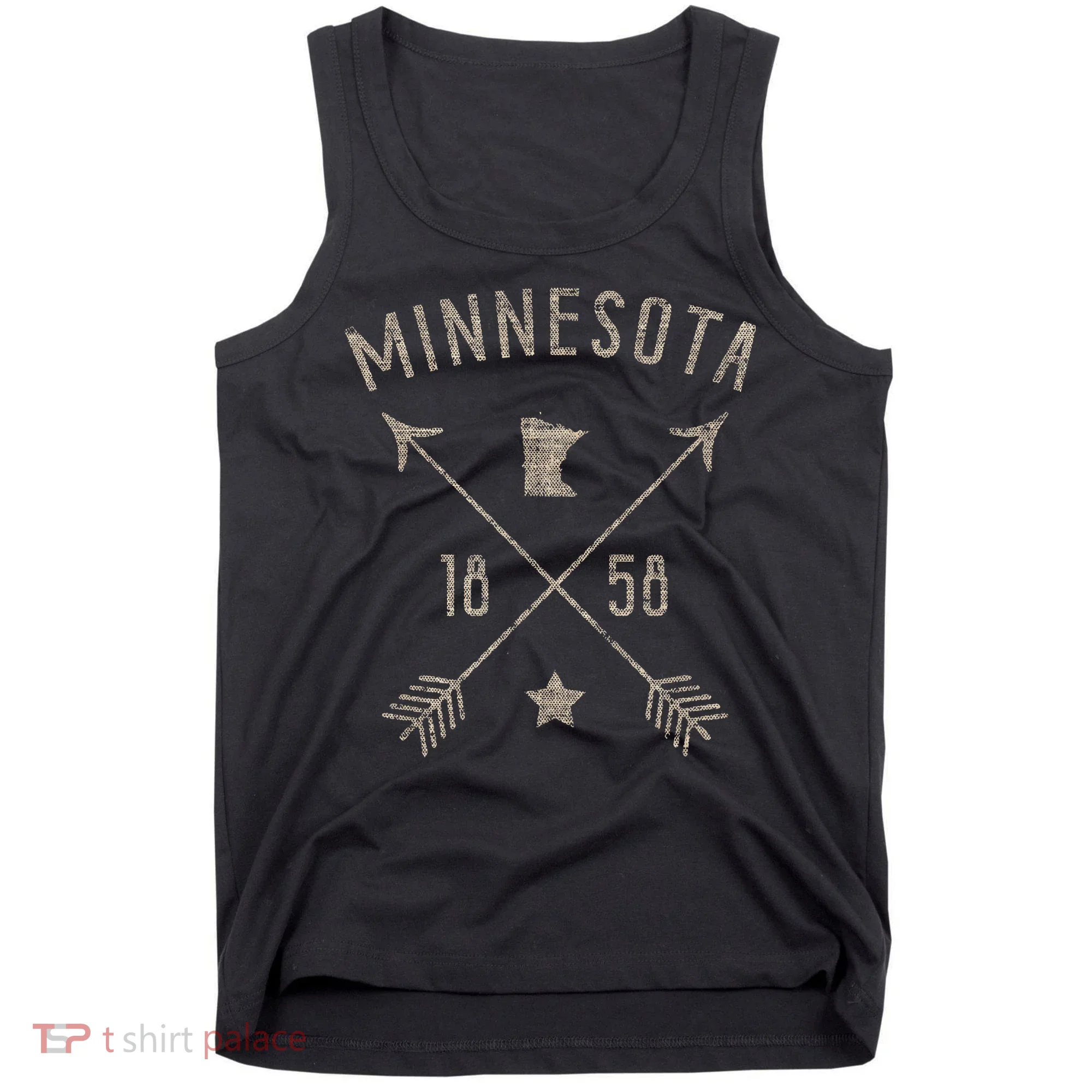 Vintage Minnesota Distressed Home State Map Boho Arrows Tank Top