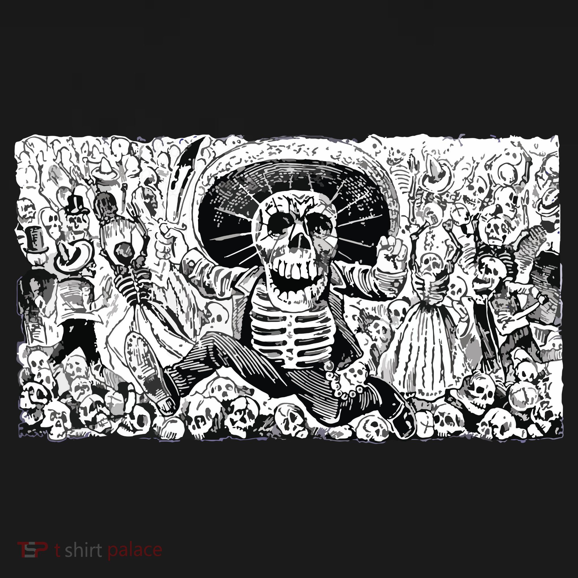 Vintage Mexico Day Of The Dead Dia De Los Muertos T-Shirt