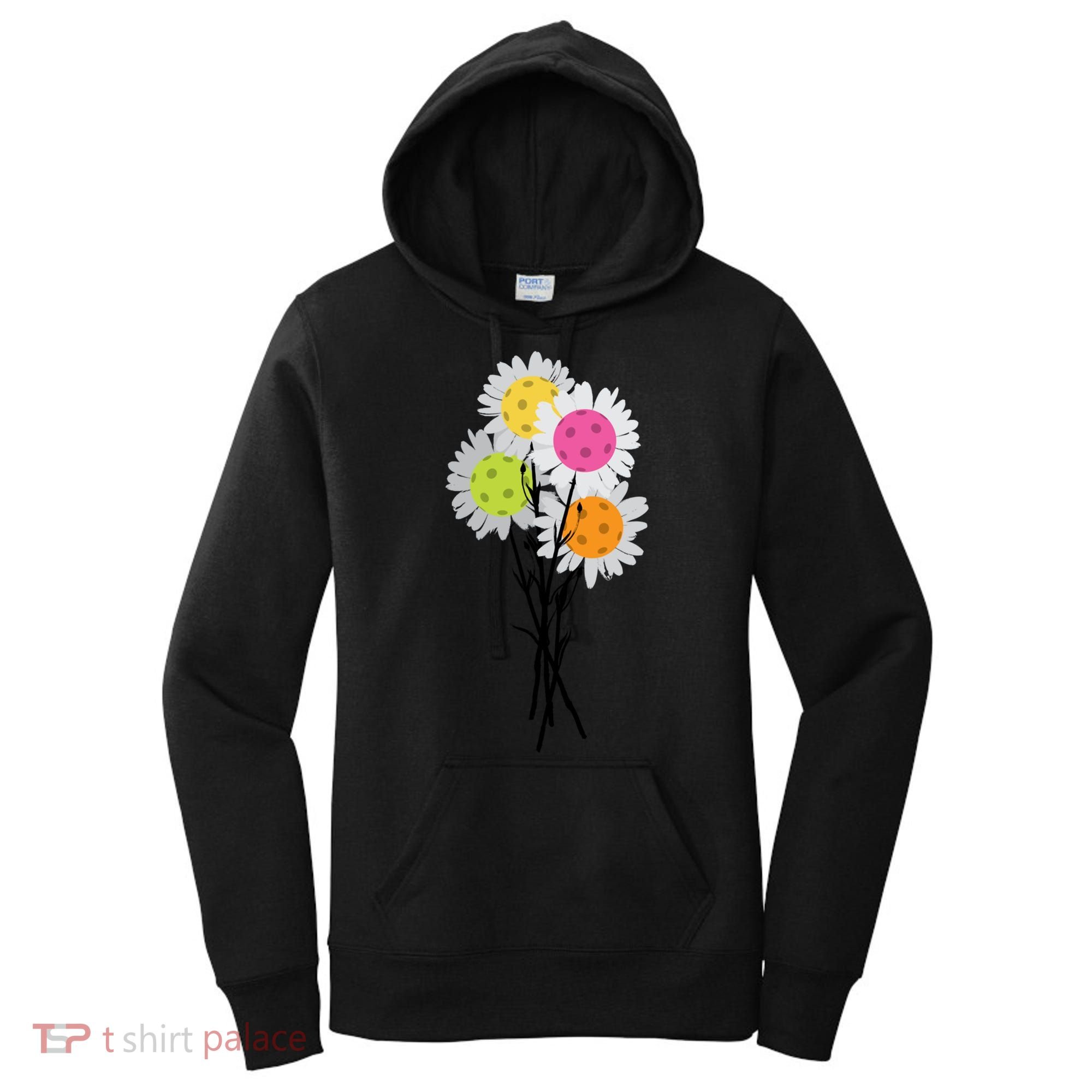 ValentineS MotherS Day Pickleball Flower Bouquet Pretty Cute Gift Women's Hoodie
