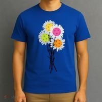ValentineS MotherS Day Pickleball Flower Bouquet Pretty Cute Gift T-Shirt thumb 3