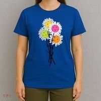 ValentineS MotherS Day Pickleball Flower Bouquet Pretty Cute Gift T-Shirt thumb 4