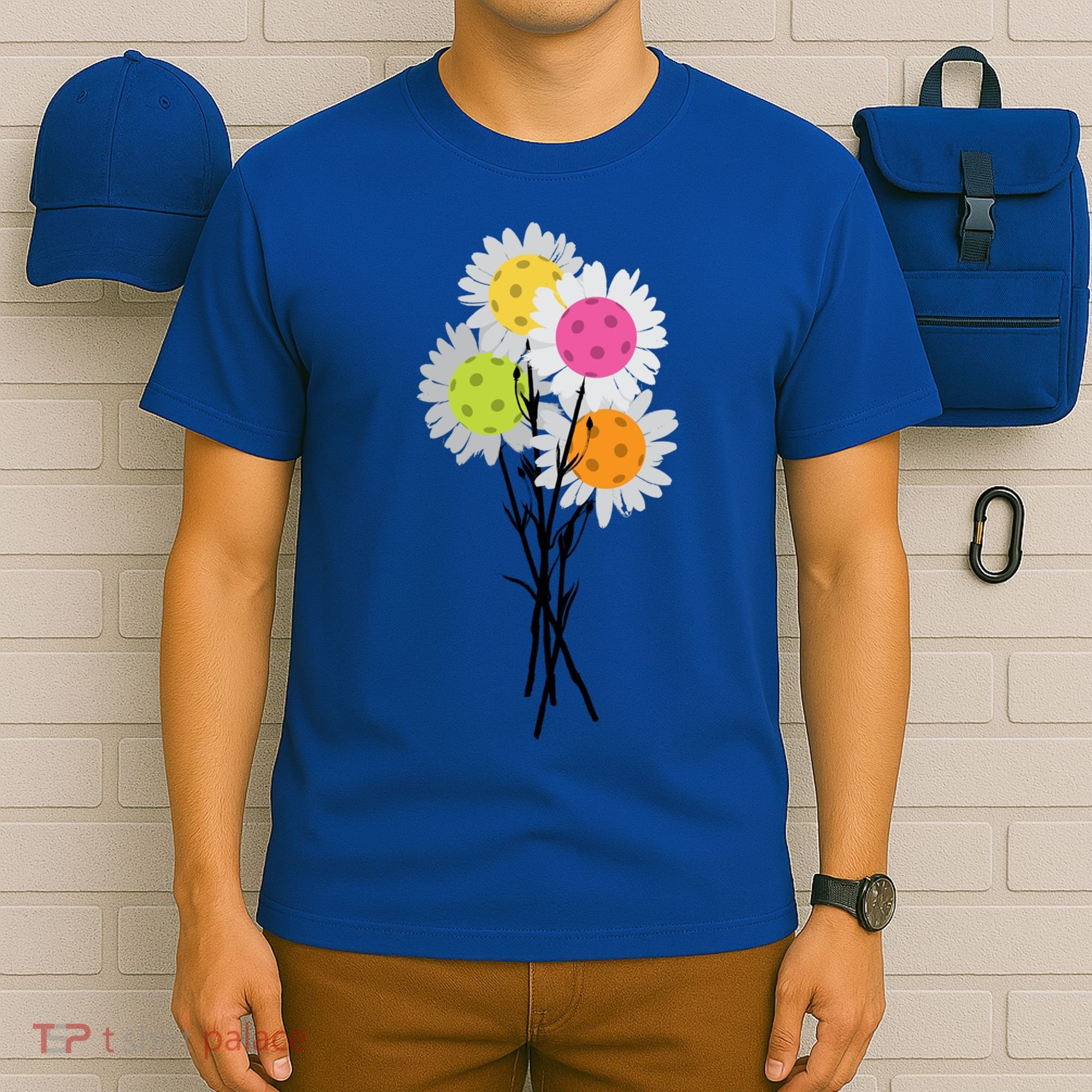 ValentineS MotherS Day Pickleball Flower Bouquet Pretty Cute Gift T-Shirt