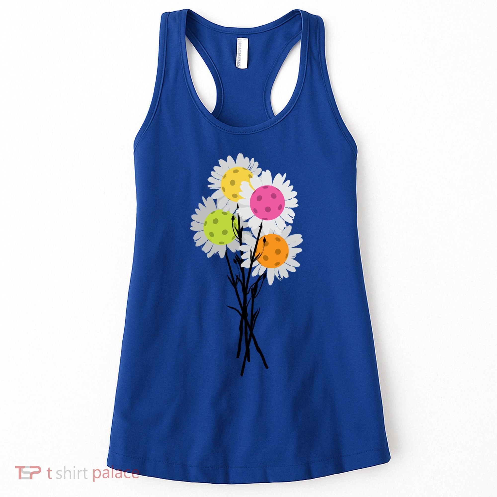 ValentineS MotherS Day Pickleball Flower Bouquet Pretty Cute Gift Women's Tank Top