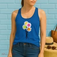 ValentineS MotherS Day Pickleball Flower Bouquet Pretty Cute Gift Women's Tank Top thumb 2