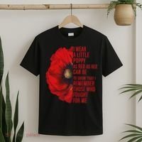 Veterans Memorial Day We Never Forget Red Poppy Flower Usa T-Shirt thumb 2