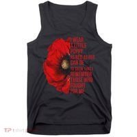 Veterans Memorial Day We Never Forget Red Poppy Flower Usa Tank Top thumb 0