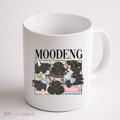 Vintage Moo Deng Bootleg Rap I Love Moo Deng Hippo Lover Coffee Mug back