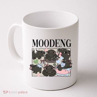 Vintage Moo Deng Bootleg Rap I Love Moo Deng Hippo Lover Coffee Mug