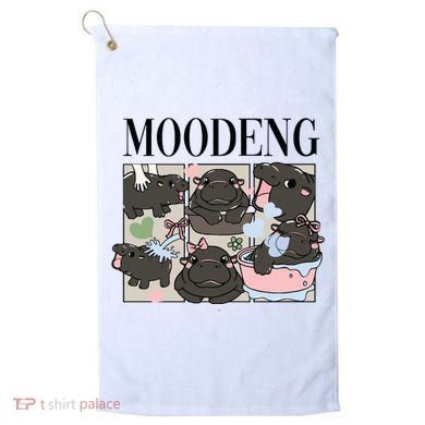 Vintage Moo Deng Bootleg Rap I Love Moo Deng Hippo Lover Golf Towel