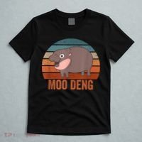 Vintage Moo Deng Baby Hippo Funny Zoo Baby Hippo Gift T-Shirt thumb 5