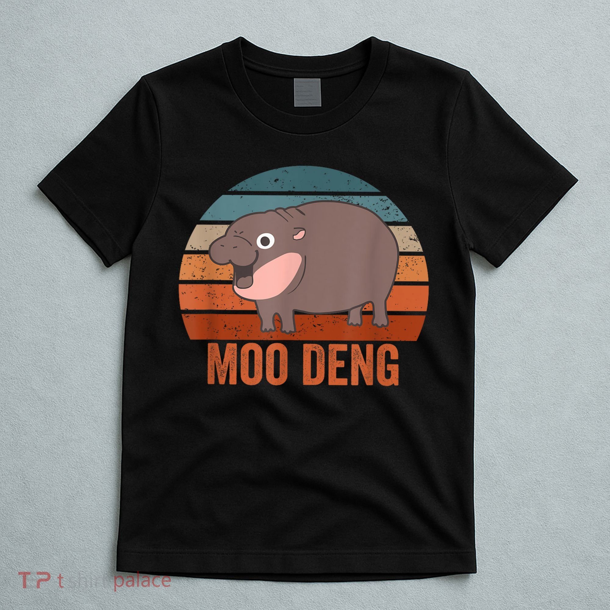Vintage Moo Deng Baby Hippo Funny Zoo Baby Hippo Gift T-Shirt