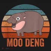 Vintage Moo Deng Baby Hippo Funny Zoo Baby Hippo Gift T-Shirt thumb 7