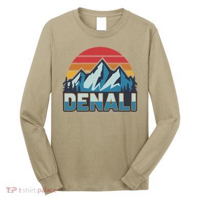 Vintage Mt. Denali National Park Alaska Mountain Est 1917. Long Sleeve Shirt