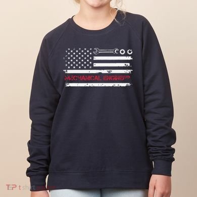 Vintage Mechanical Engineer American Flag Engineering Women's Sweatshirt