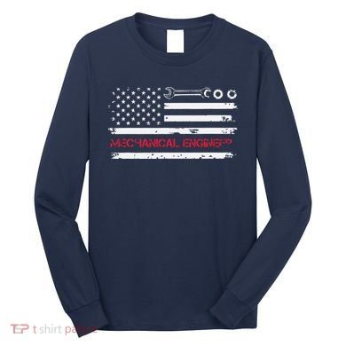 Vintage Mechanical Engineer American Flag Engineering Long Sleeve Shirt
