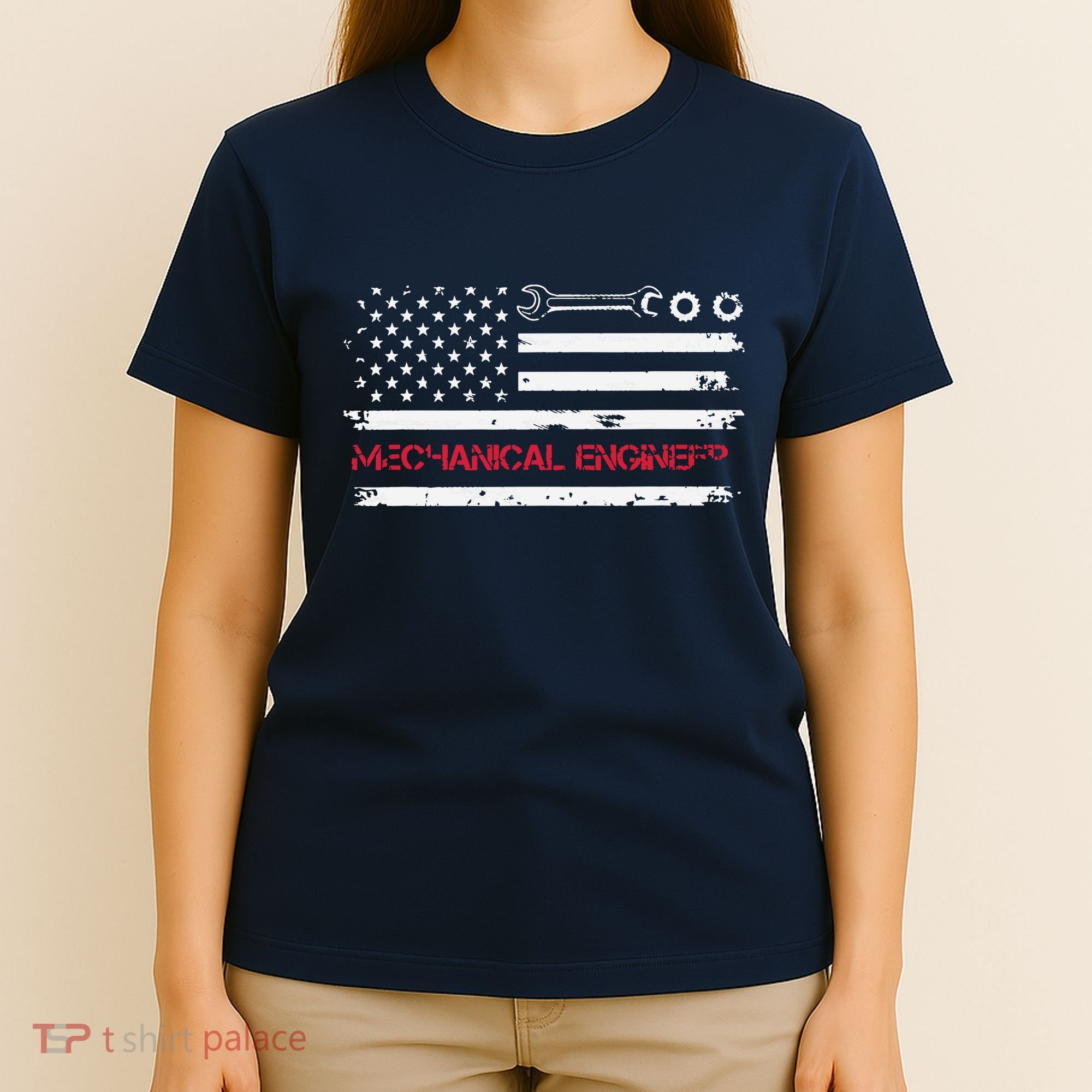 Vintage Mechanical Engineer American Flag Engineering T-Shirt