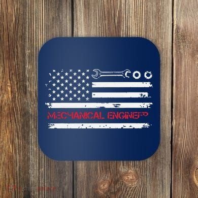 Vintage Mechanical Engineer American Flag Engineering Coaster