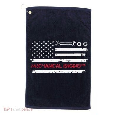 Vintage Mechanical Engineer American Flag Engineering Golf Towel