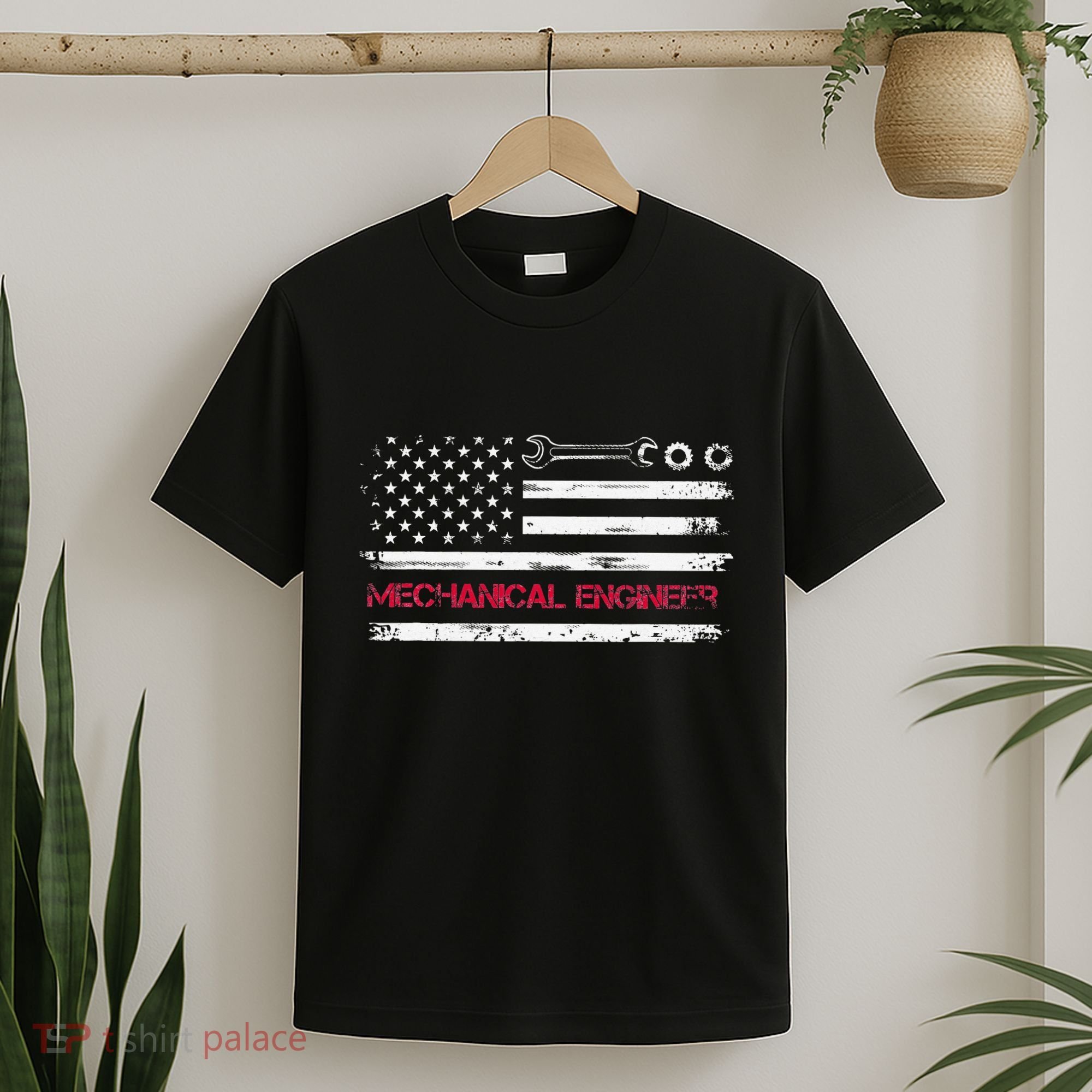 Vintage Mechanical Engineer American Flag Engineering T-Shirt