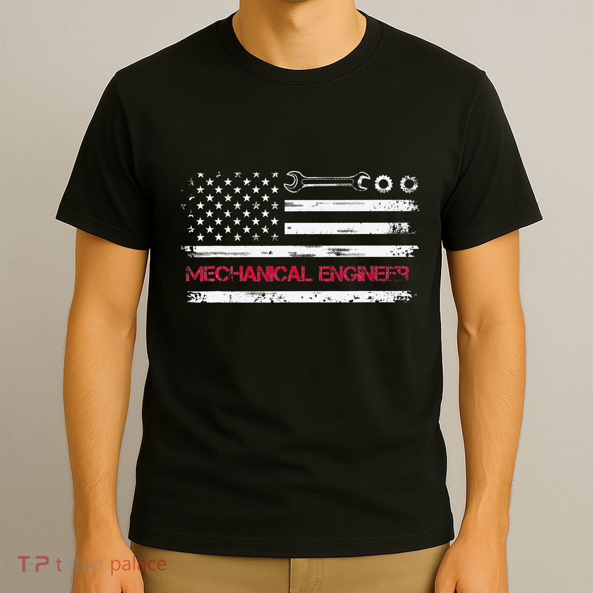 Vintage Mechanical Engineer American Flag Engineering T-Shirt