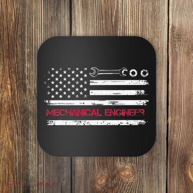 Vintage Mechanical Engineer American Flag Engineering Coaster