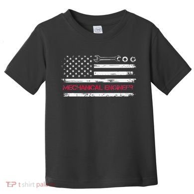 Vintage Mechanical Engineer American Flag Engineering Toddler T-Shirt